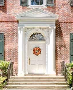 FEATURES MAIN LEVEL Eleven-foot ceiling height CENTER HALL 36 1 X 11 6 Paneled entry door w/arched transom Black & white checked-pattern tile floor Open carpeted low-rise staircase w/hardwood