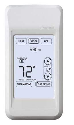 If the thermostat is being averaged with remote indoor sensors, and you select THERMOSTAT on the Portable Comfort Control, you will see the temperature average from