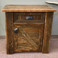 a masterfully crafted reclaimed wood nightstand next to your beautiful barnwood bed.