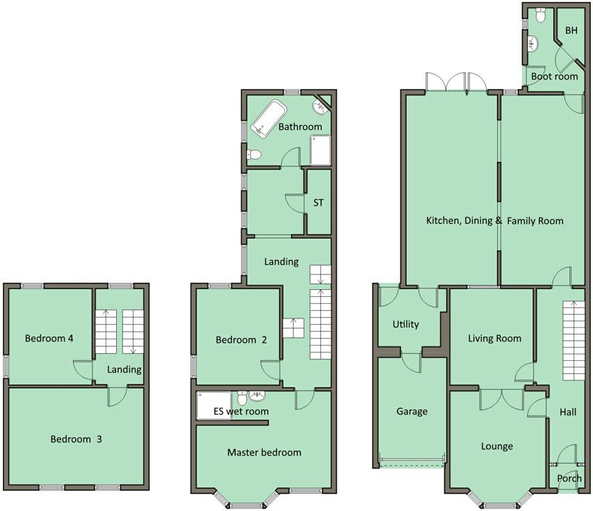 Floor Plans Second Floor First Floor Ground Floor FORMER GARAGE: 13' 8" x 8' 1" (4.17m x 2.