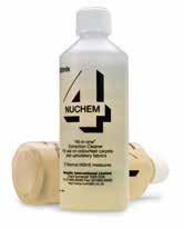 NuChem 4 is non-foaming, bactericidal, contains optical brightners and leaves no tacky residues in the fabric and is enhanced with both a delicate and discreet verbena scent.