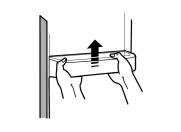 Holding the drawer with one hand, lift it up a little bit while pulling it forward and take it out of the refrigerator. 3.