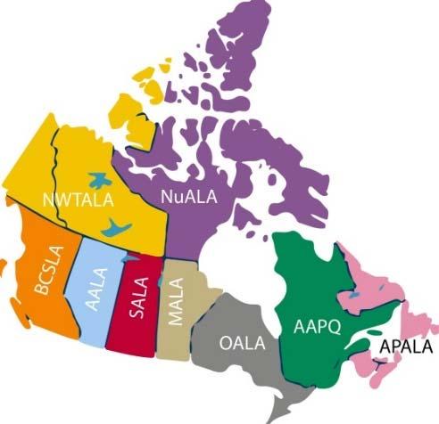 CSLA s organizational chart Component Associations NWTALA Northwest Territories Association of Landscape Architects NuALA Nunavut Association of Landscape Architects BCSLA British Columbia Society of
