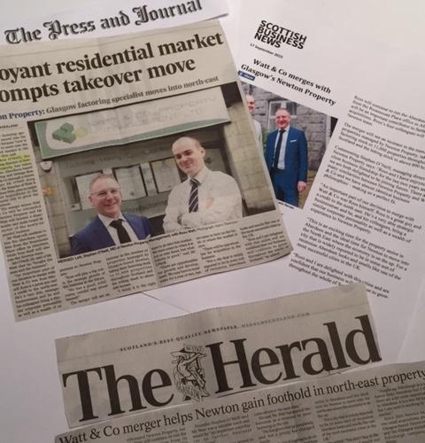 It s been a busy time for Newton with our recent merger with Aberdeen based factor and letting company, Watt & Co, which