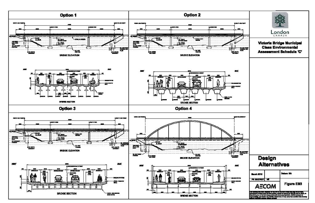 implement the Preferred Planning Solution for replacing the bridge on the existing alignment