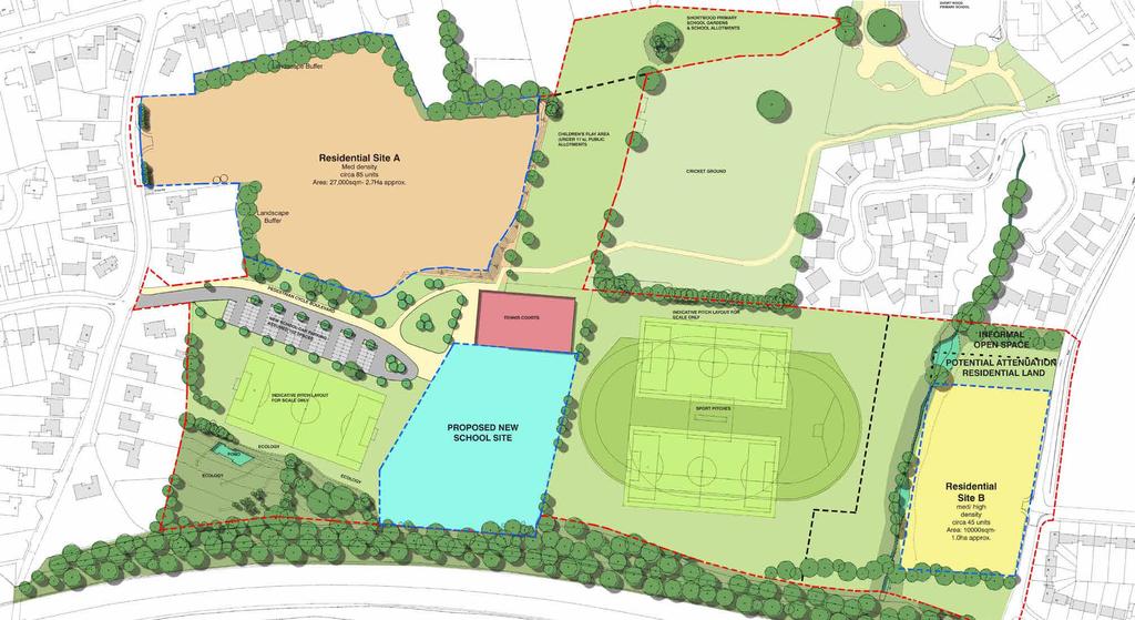 The college redevelopment, including community sports facilities, has now been completed and we are bringing forward detailed plans for one of two parcels of land approved for residential development.