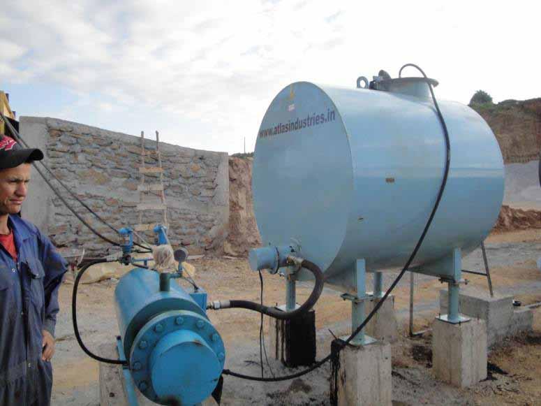 twin lobe compressor The inlet of mineral is adjacent to the bitumen line in the