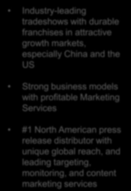 and the US Strong business models with profitable Marketing Services #1 North American press release