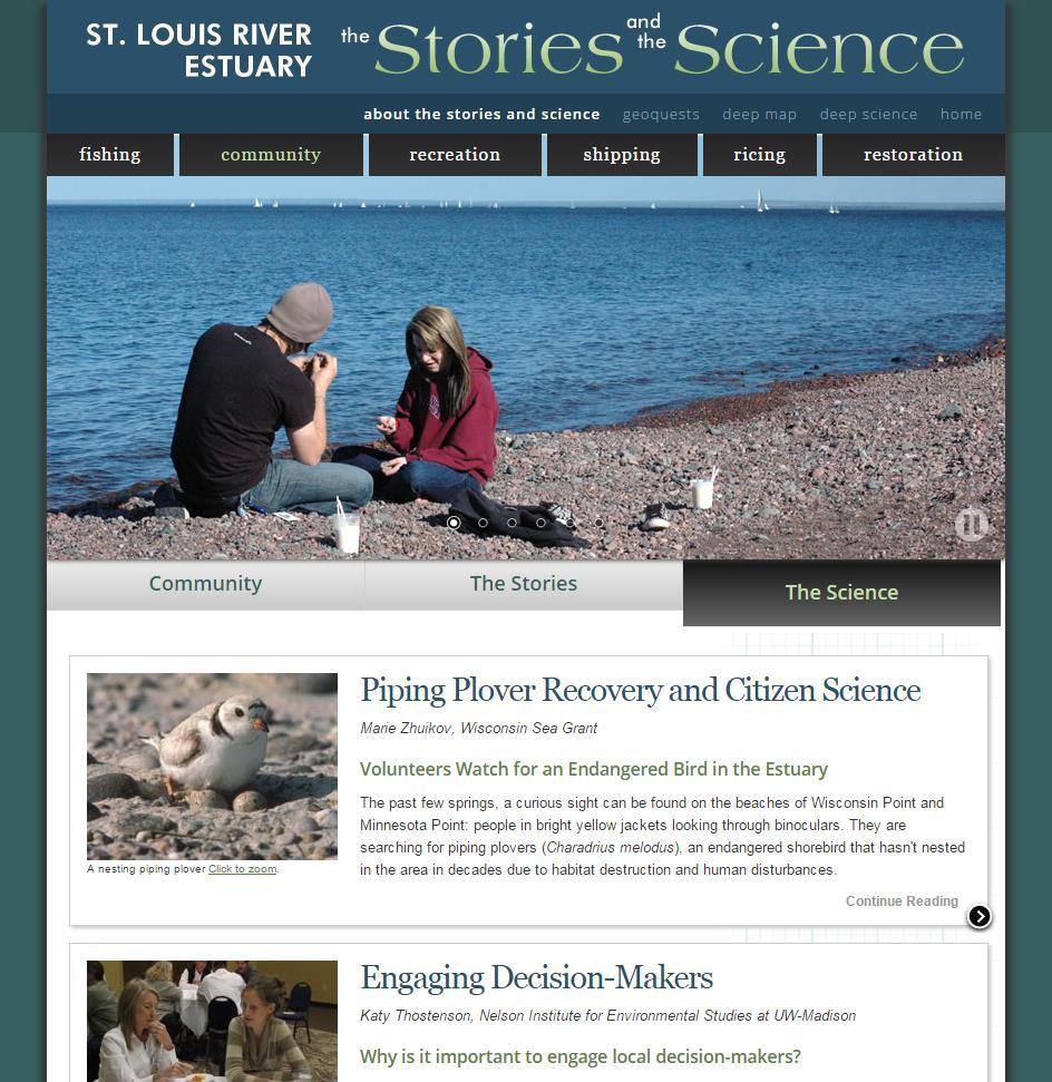 SLRE Science Multiple science topics covered in each vignette.