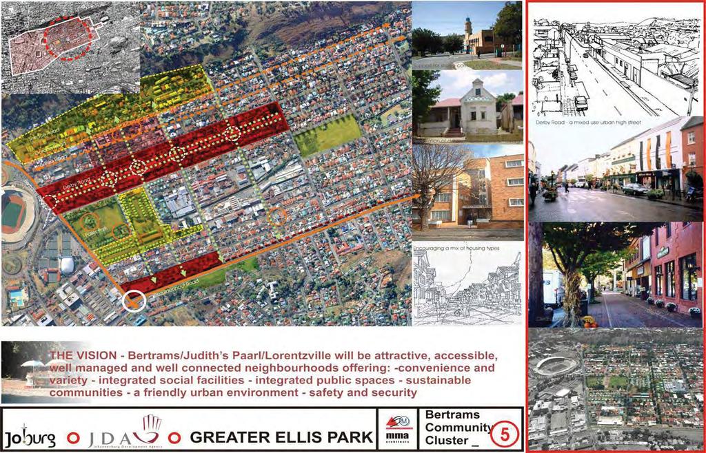 4 BERTRAMS PRECINCT PLAN The vision of Bertrams proposed is of an a ractive and well connected neighbourhood offering: Convenience and variety Integrated social facilities and public spaces