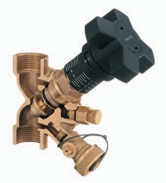 Double regulating and commissioning valve Hydrocontrol 1 direct reading of the presetting maintenance-free due to double O-ring seal thread according to EN and BS 1 bronze body (Rg ) stem and valve