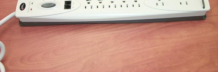 A surge protector with at least