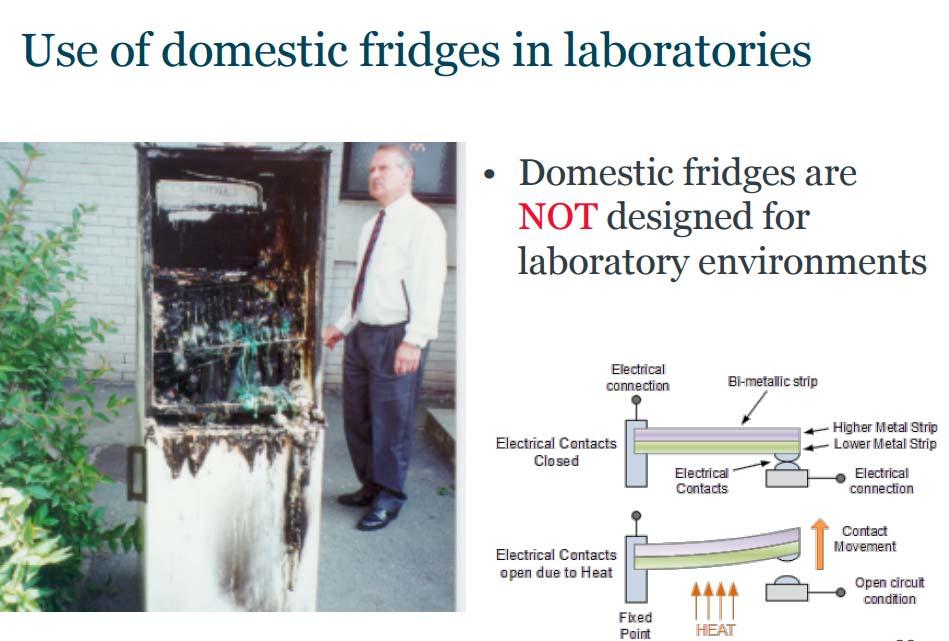 Fridge/ freezer for Solvents* *safety presentation from Dr