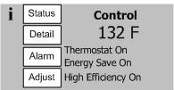 XII. Operation A. Major Features 1. General The Sage2.1 Control provides safety interlocks and water temperature control. The Sage2.1 simply controls boiler modulation and pump outputs based on the boiler water outlet temperature and a contractor adjusted setpoint.