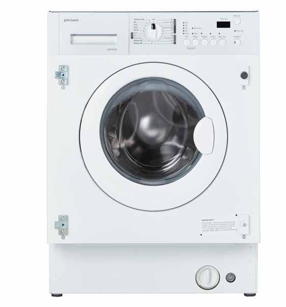 integrated washing machine JLBIWM1403 Stock number 888 30204 499 Designed to fit seamlessly into your kitchen, our built-in washing machine is perfect for hiding laundry discreetly behind closed