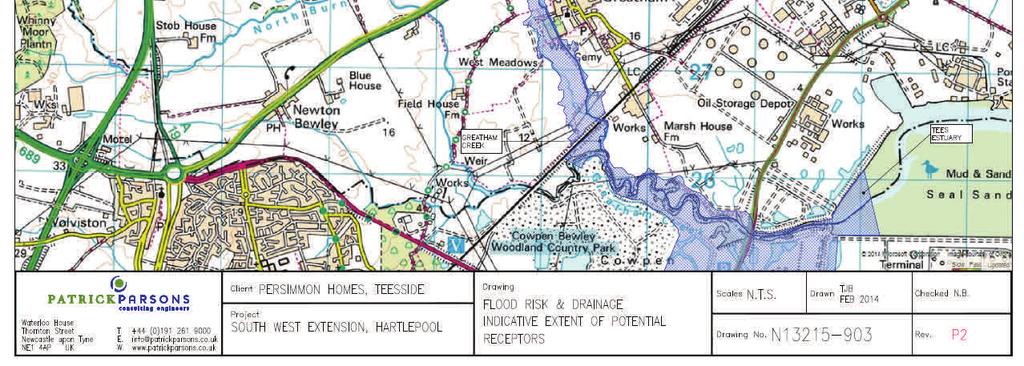In summary the overall development site falls within Flood Zone 1, 2 and 3a in accordance with the Environment Agency flood maps associated with the Greatham Beck which crosses the central part of
