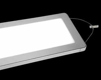LED Panel Suspended Superior Features Benefits Application Ultra slim, stylish design Up to 88 lm/w of efficacy Professional design distributes light both up and down High light output combined with
