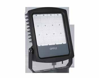 NEW LED Floodlight Performer 90W/125W/160W Features Benefits Application Super slim aluminium body with integrated heatsink and clipless cover Very high Efficacy of 125 lm/w High lumen package up to