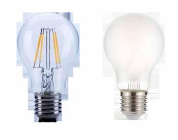 NEW 4000K LED Filament A60 Features Benefits Application Flicker-free Classic light bulb shape ensures an easy replacement Similar appearance as traditional bulbs Dimmable and non-dimmable versions