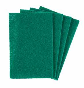 SPONGE SCOURERS SMALL Size: 75mm x 55mm. Sponge: Polyether Scourer: Aluminium oxide Packaged: 3pc/pk (216pc/box) Ideal for heavy-duty cleaning, particularly in kitchen environment.