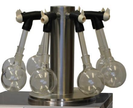 When adding a flask to a manifold that is under vacuum it is important to close the valves on the other flasks that are in use.
