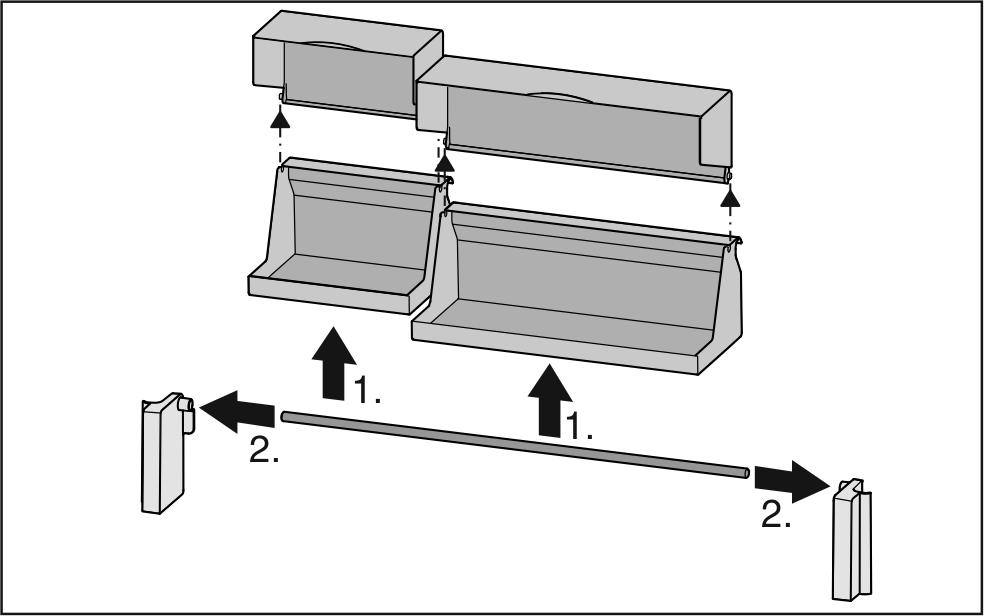 u Re-positioning the boxes: Lift them for removal and reposition them as required.