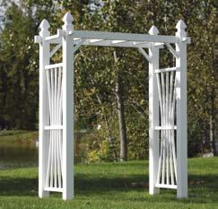 84"h x 48"w x 54"d Complement your CertainTeed Selects fence with an easy-care vinyl arbor.