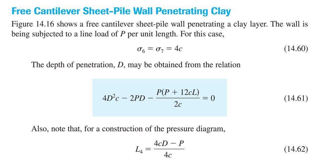 Cantilever Sheet Piling Penetrating Clay Mohsen Keramati, Ph.D.