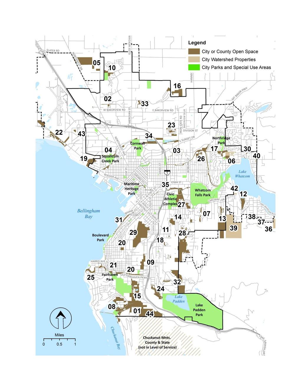 EXISTING FACILITIES PLAN OPEN SPACE Open Space 1. Arroyo Nature Area 2. Bakerview Open Space 3. Barkley Greenway & Trail 4. Bay to Baker Greenway 5. Bear Creek Greenway 6. Big Rock Open Space 7.