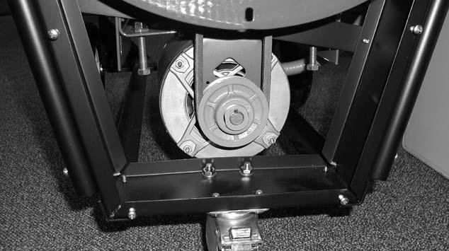 Remove the belt cover inside the blower by removing the (4) sheet metal screws. 5. Loosen the (4) bolts, (2) on each side. See Fig. 1. Figure 1 7.