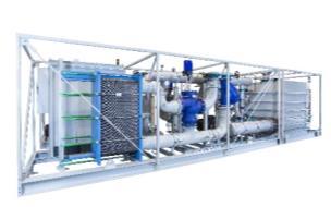 ) Operation with water (in open systems) or water-glycol mixture (in closed systems) Usually for indoor installation or optionally in container design (frost and weather protection)