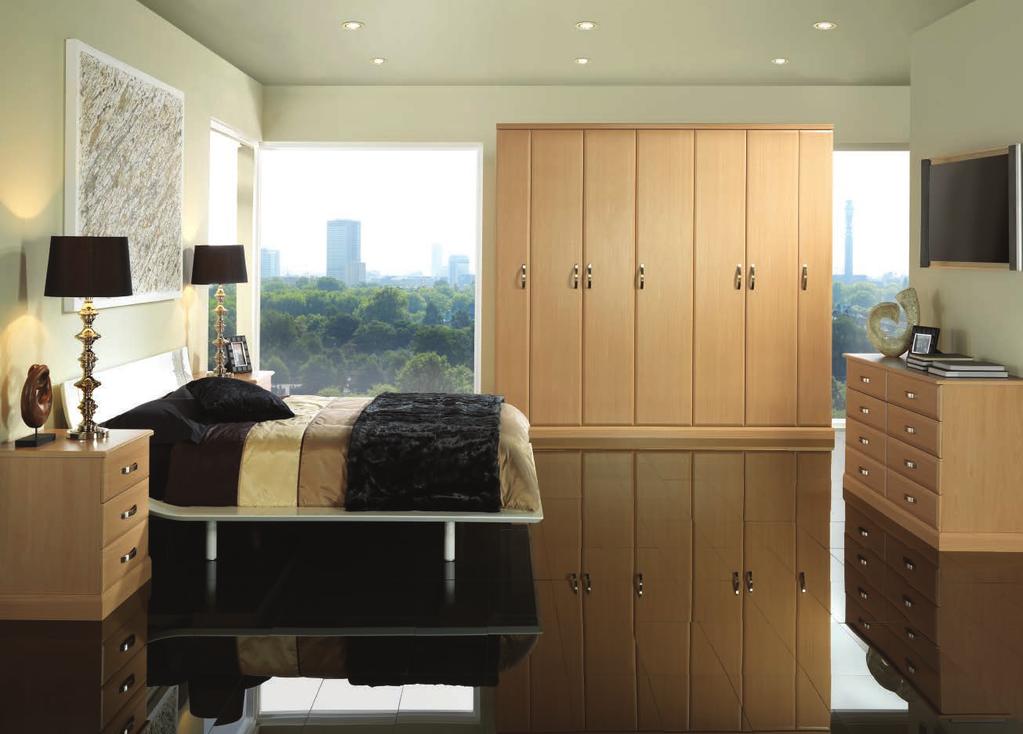 Beech Tall robes maximise the useable storage space and bring a certain elegance to the proportions of the Ascot range.