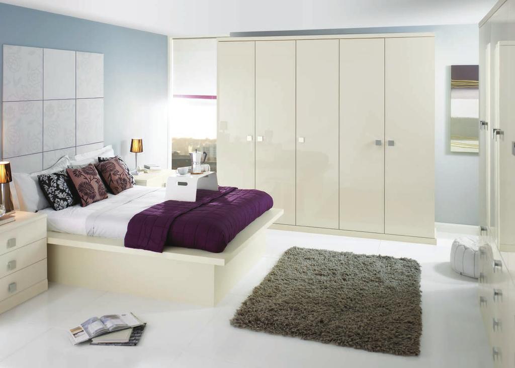 Oyster Image Oyster high gloss doors with soft tone accessories are both crisp and comfortable, never