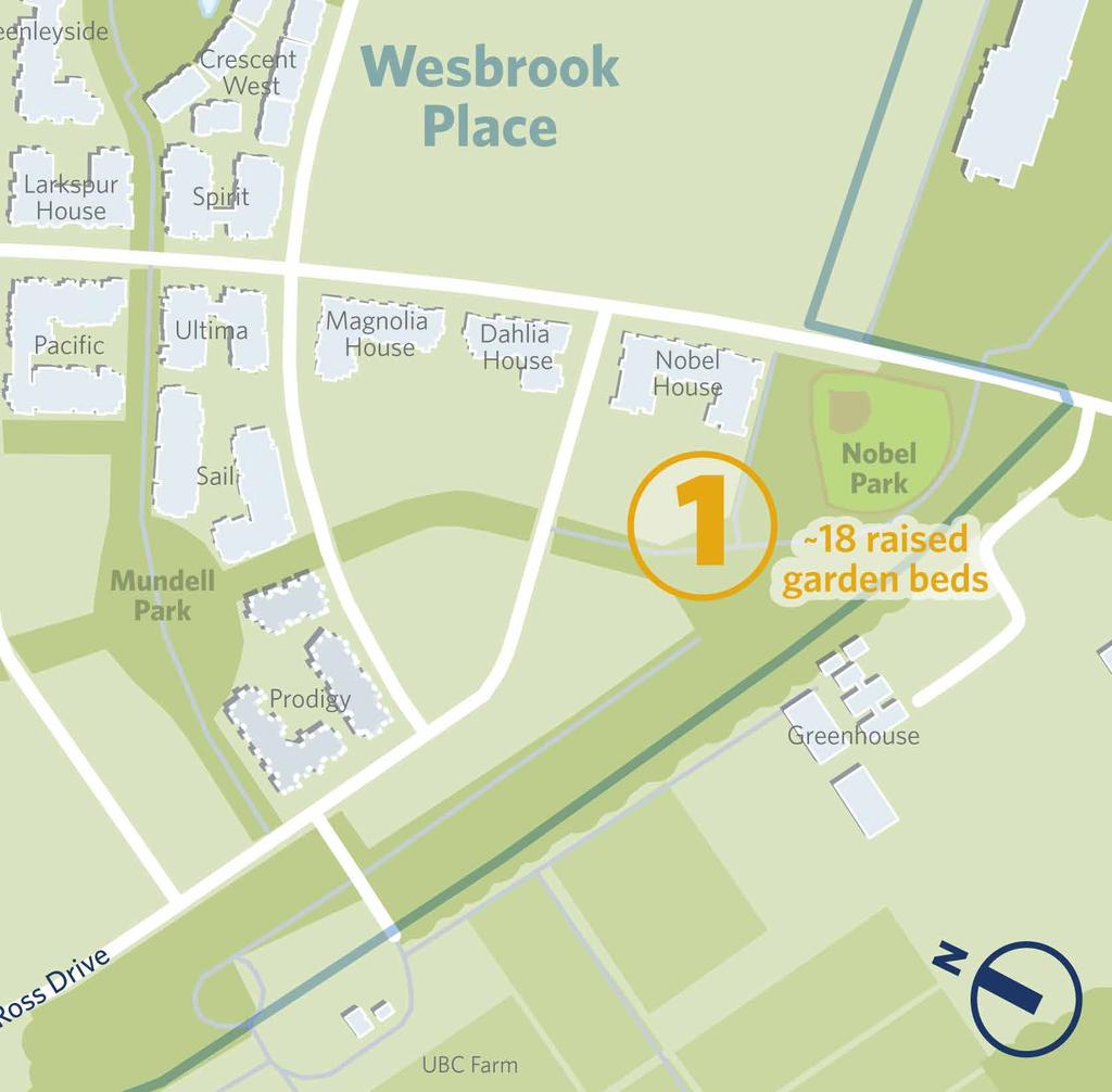 2b Proposed Community Gardens Chancellor Place and Wesbrook Place Here are maps of the three potential locations for expanded community garden spaces in campus neighbourhoods.