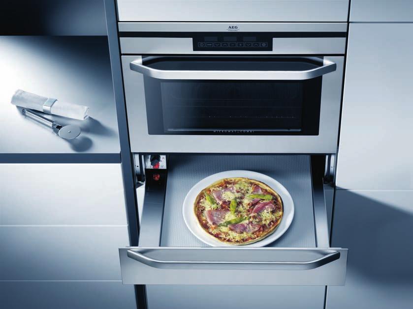 All microwaves have glass turntables to ensure even cooking, and an option to use without, if baking with a large dish. Space solutions.