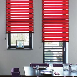 Duorol Roller Blinds w The Duorol is a double roller blind. Its effect comes from shifting the fabric stripes up and down using a chain operation.