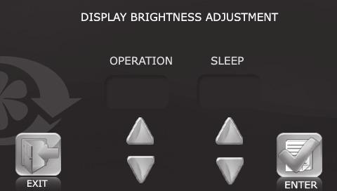 Display Brightness Adjustment. Select the BRIGHTNESS ADJUSTMENT submenu from the Engineering menu and press ENTER.