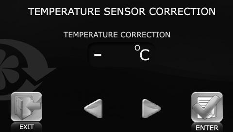 Control Panel Temperature Sensor Correction. To correct the panel temperature sensor indications select TEMPERATURE CORRECTION submenu from the Engineering menu 6 and press ENTER.