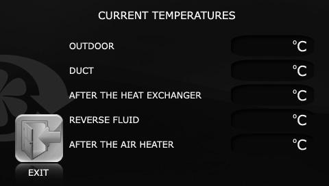 To return to the Engineering menu without saving changes press The default settings are given in the table below. 18. Current Temperature Review.