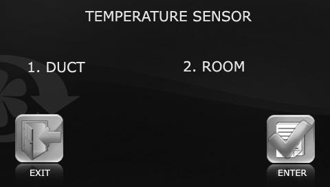 To return to the Engineering menu without saving changes press 8. Temperature Sensor.