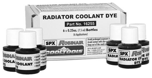 Extended-ife dye is formuated for use in extended-ife cooants, which eimates the coor distortion probem found with existing radiator cooant dyes.