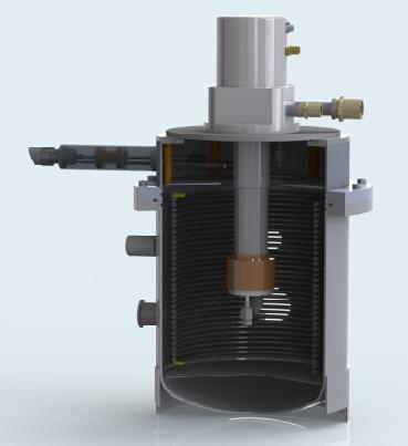 Absolut System with a central bellows for the cold helium flow from the cold heat exchanger to