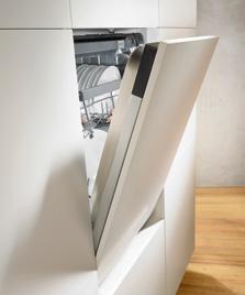 In addition, the builtin antisyphon enables installing of the dishwasher at an ergonomic height. With no gaps under the door!