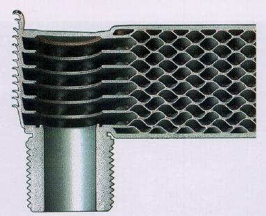 Figure 2.1.8 Section Through a Brazed Plate Heat Exchanger (Courtesy of Alfa Laval Thermal Division) 2.1.3.
