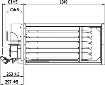 2.7 Dimensions RHC 4000 RJL/DJL Figure 1 : Side view RHC 4000(M) RJL/DJL 1.Gas connection ¾ 2.Flue outlet 3.