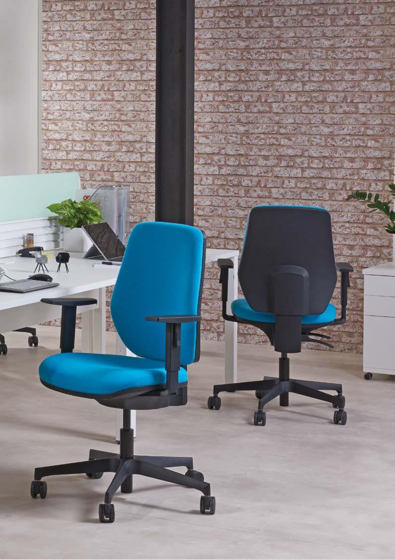 Remi the lighter approach also available as mesh back bright coloured upholstery for a more engaging workspace height adjustable arms