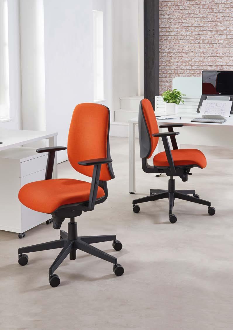 Tally a different look ergonomically shaped high and medium back options the square design compliments the contempory office environment choose between fixed or height adjustable arms