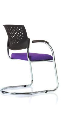 The streamlined Touch and Swing chairs feature contoured backs with built-in lumbar support