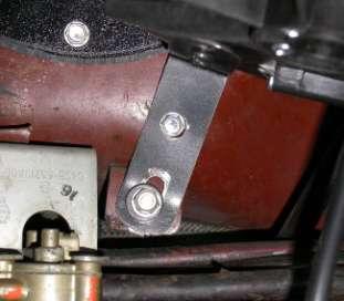 Attach blower support brace to the original air inlet tab. Use the original screw.