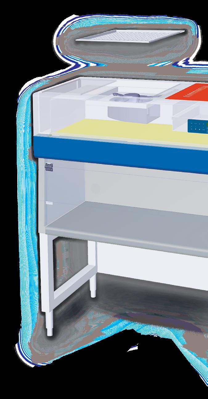 Esco PCR Cabinets Provide Product Protection Pre-Filters An additional disposable pre-filter traps large particles in the inflow air prior to